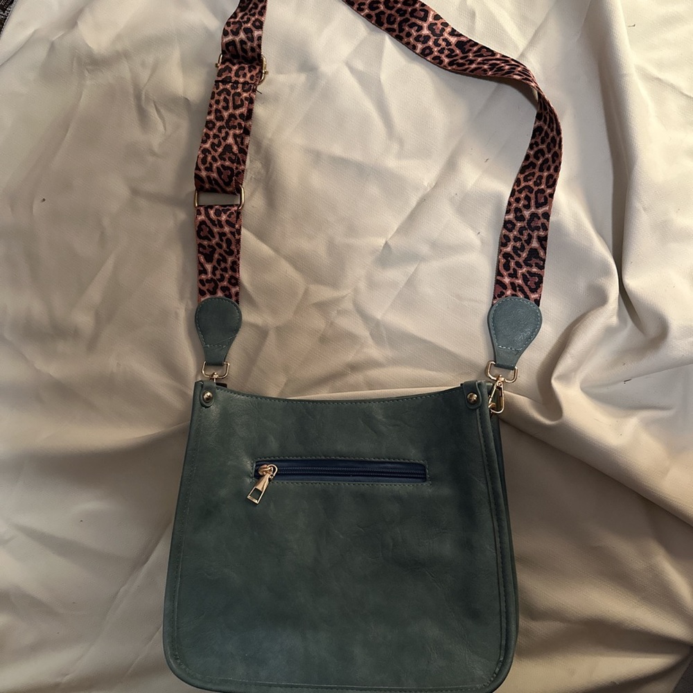 Blue leather bag
